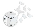 Nástenné hodiny ModernClock - BOTTERFLIES 3D BIELA-NOVINKA