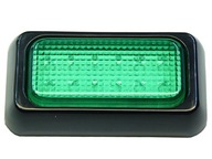hermetické obdĺžnikové svietidlo 18 LED kontrolná signalizácia zelená 12v 24V