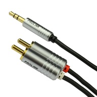 Kábel 2RCA-3,5mm jack Prolink Futura SLIM 1m