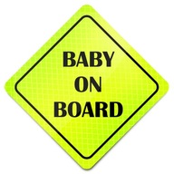 NÁLEPKA DO AUT BABY ON BOARD REFLECTIVE NEON