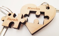 Kľúčenka - puzzle pre páry, sada 2 ks Valentína