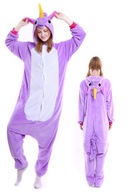 ONESIE JEDNOROŽEC TEPLÁ KIGURUMI JEDNOROŽENÉ PYŽAMY FIALOVÉ JEDNOROŽEC L