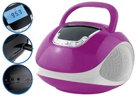 Rádiový prehrávač s BLUETOOTH USB SD AUX FM fialový
