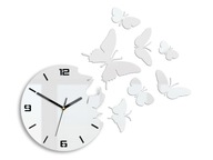 Nástenné hodiny ModernClock - BOTTERFLIES 3D BIELA-NOVINKA