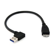 Pravouhlý kábel USB 3.0 - USB Micro 3.0 Typ B ĽAVÝ