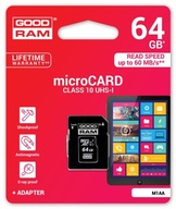 PAMÄŤOVÁ KARTA MICRO SD GOODRAM 64GB TRIEDA 10 U1