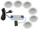 Sada 6x ROUND LED 1,8W 12V stropné svietidlo + zdroj