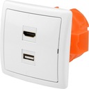 Zásuvka pod omietku 1 USB 1 HDMI