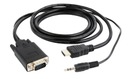 ČERVENÝ HDMI na VGA adaptérový kábel 1,8m +Audio Szczecin