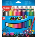 Trojuholníkové pastelky Maped Colorpeps 48 farieb v púzdre