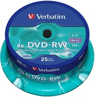 Verbatim DVD-RW 4,7 GB x4 Cake 25 NAJ