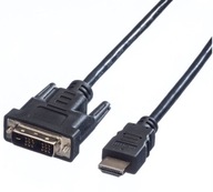 KÁBEL DVI M - HDMI M, MONITOR-POČÍTAČ, 5M ČIERNA