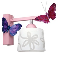 NOVINKA Nástenná lampa pre dievčatá, nástenná lampa BUTTERFLY ružová, môže byť LED