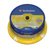 VERBATIM DVD+RW disky 4,7 GB 4x 25 ks CAKE Re-Rec