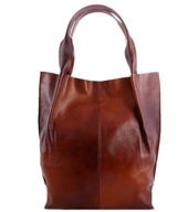 Kožená kabelka SHOPPER NATURAL LEATHER bag