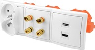 Zásuvka pod omietku 1USB 1HDMI 4G 2x230V