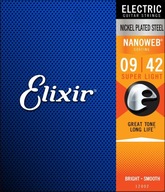 Struny pre elektrickú gitaru Elixir NanoWeb 9-42