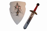 Sada rytierskeho štítu (templárskeho) meča 41cm