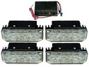 4 LED lampa SET stroboskop KOGUT blikajúci 12V 24V