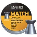 JSB MATCH STREDNE WEIGHT 4,5 Diabolo 4,52 mm pelety