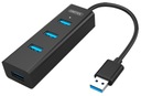 Aktívny HUB 4-portový USB 3.0 5Gb/s UNITEK čierny