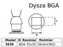 Spájkovacia hubica pre HotAir BGA stanicu 35x35mm 3636