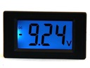 SUPER Voltmeter LCD 19mm modrý +/-20V čierny panel