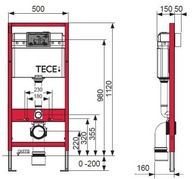 Záchodový rám Tece H112 Base 9.400.007 akustická podložka