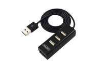 Pasívny rozbočovač USB2 x4 Unitek Y-2140 čierny