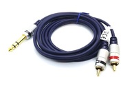 Pripojenie 2x RCA CHINCH TO JACK 6.3 STEREO zástrčka 3m