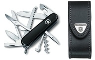 Victorinox 1.3713.3, vreckový nôž Huntsman + kožené puzdro 4.0520.3, 91 mm