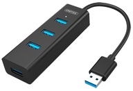 HUB aktívny 4-PORTOVÝ UNITEK Y-3089 USB3.0 5Gb/s