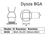 Spájkovacia hubica pre HotAir BGA stanicu 35x35mm 3636