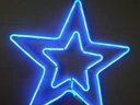 DEKORÁCIA TRVALO MODRÉ LED LAMPY NEON LED STAR 55cm VEĽKÉ