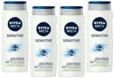 NIVEA Men Sensitive sprchový gél 4x500ml