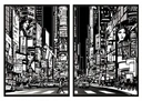 OBRAZOVÉ PLAGÁTY V RÁME 33x43cm Diptych City P709