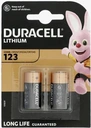 2x lítiová batéria DURACELL CR123 3V CR17345 123A