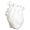 Váza Heart Resin Heart Flower White 13x9x17CM