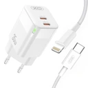 Rýchla nabíjačka pre iPhone, dvojitá USB-C 35W kocka, s Lightning káblom