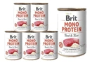 BRIT Mono Protein Beef&Rice mokré krmivo pre psov Hovädzie mäso s ryžou 6x400g