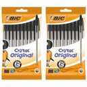 Tradičné klasické jednorazové pero BIC Cristal Original čierne 20 ks