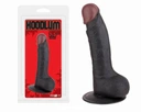 Erotické dildo s semenníkmi s odsávaním kapucne 19 cm