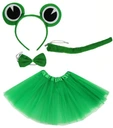 OUTFIT ŠATY FROG FROG ČELENKA UŠI KROJOVÁ SUKŇA 98 104 110 116 122