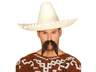 Mexické slamené sombrero s bambulkami, 45 cm