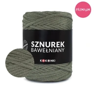 PREMIUM bavlnená šnúrka KOKONKI 5mm / rolka 100m / khaki