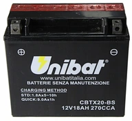 UNIBAT AGM BATÉRIA CBTX20-BS 18Ah 270A 12V L+