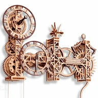 Drevené 3D puzzle hodiny - Steampunk Wooden.City Wall Clock