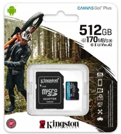 Kingston 512 GB Go Plus microSD karta 170/90 MB/s