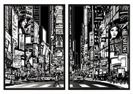 OBRAZOVÉ PLAGÁTY V RÁME 33x43cm Diptych City P709