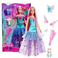 BARBIE DOTYK MAGICKEJ VÍLY MAGICKÉ ZVIERATKÁ BÁBIE MALIBU + DOPLNKY